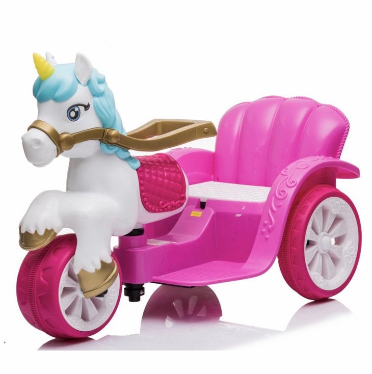Kiddocruiser paard en koets met gaspedaal elektrisch, Zo goed als nieuw