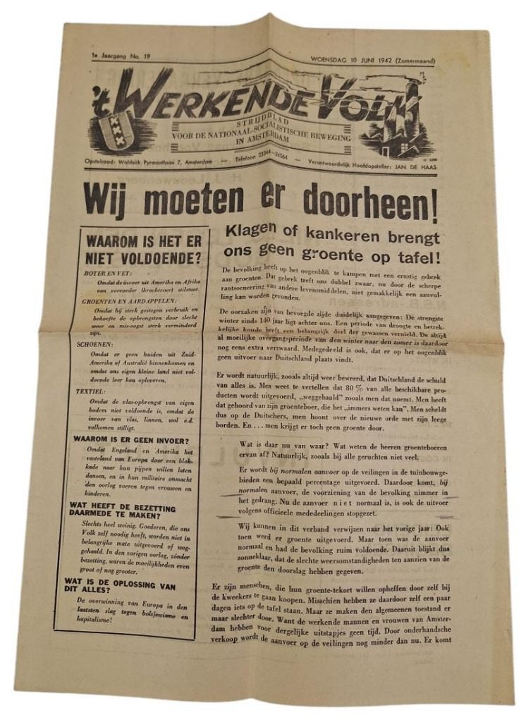journal néerlandais des travailleurs de la Seconde Guerre, Collections, Enlèvement ou Envoi