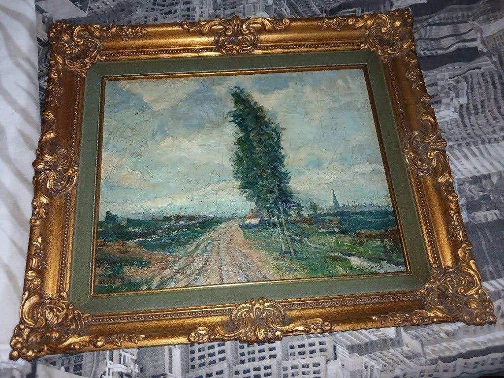 Schilderij E. De Coster, Ophalen, Doek