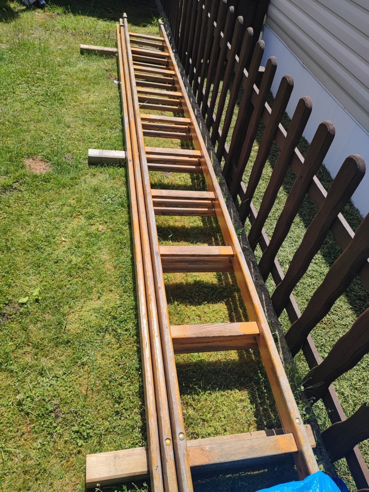 houten ladder voor glazenwasser, Ophalen, Ladder