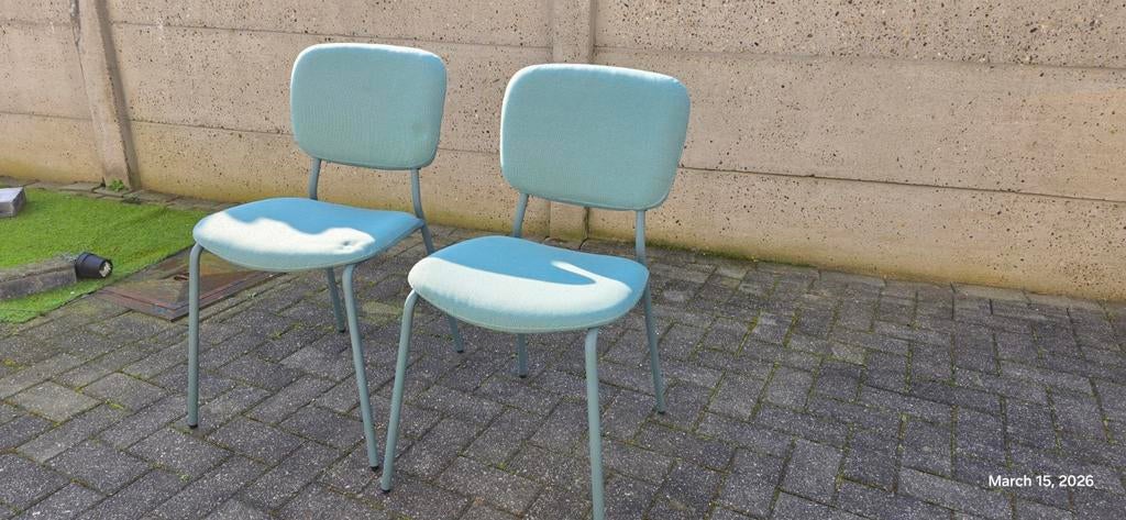 Chaises de cuisine Turquoise, Maison & Meubles, Chaises, Enlèvement, Autres couleurs, Tissus, Deux