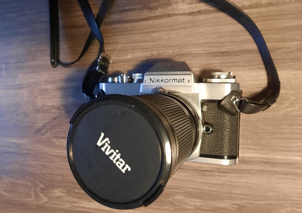 Nikon - Nikkormat met Vivitar lens 28-85, Audio, Tv en Foto, Ophalen of Verzenden, Gebruikt, Spiegelreflex, Nikon