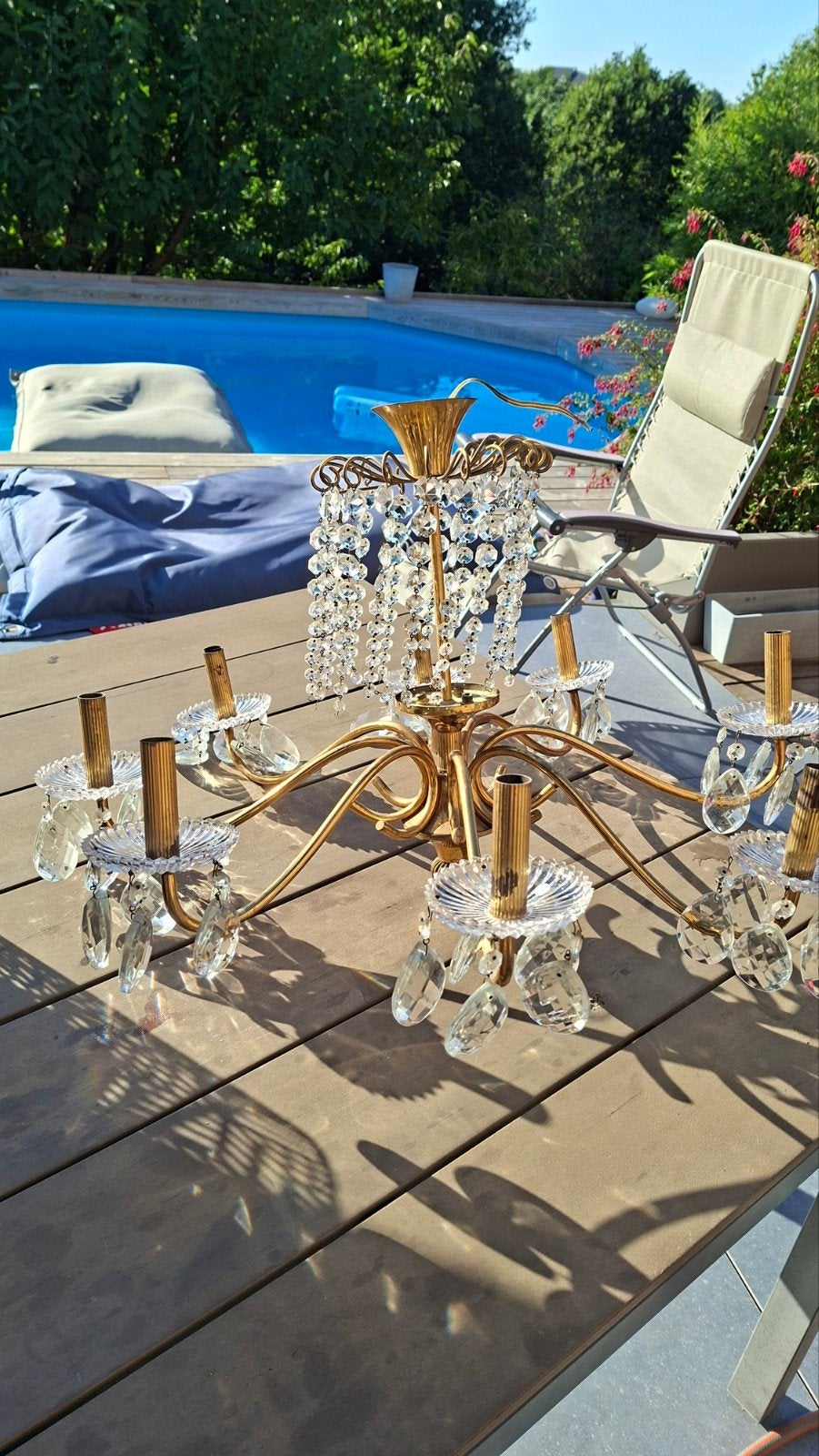 Lustre année 60 vintage, Maison & Meubles, Enlèvement, Utilisé