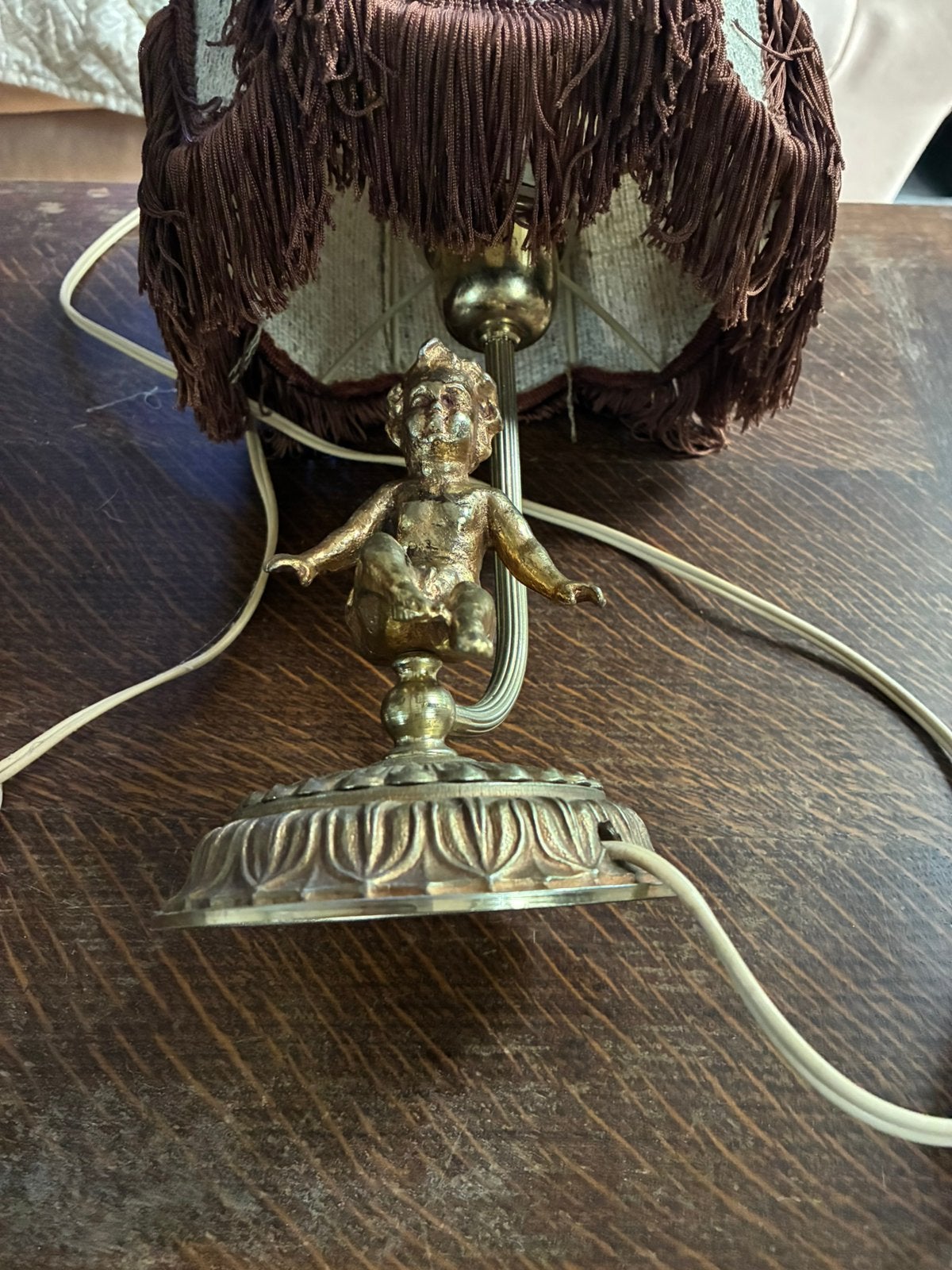 Lampe de chevet vintage, Ophalen, Bedlamp, Zo goed als nieuw, Goud