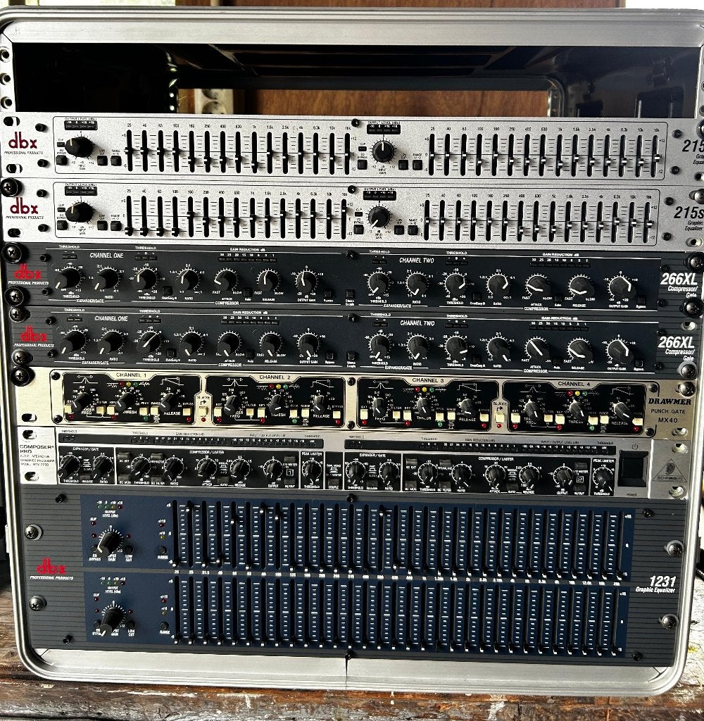 19" rack - Drawmer MX40, DBX 266XL, DBX 215s, DBX 1231, Enlèvement ou Envoi, Utilisé, Audio