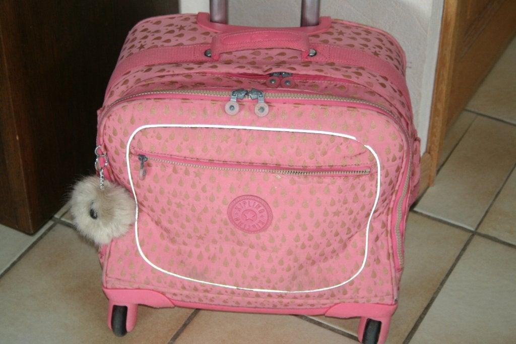 Kipling trolley 4 wielen + aapje TOP, zie foto's., Ophalen of Verzenden, Gebruikt