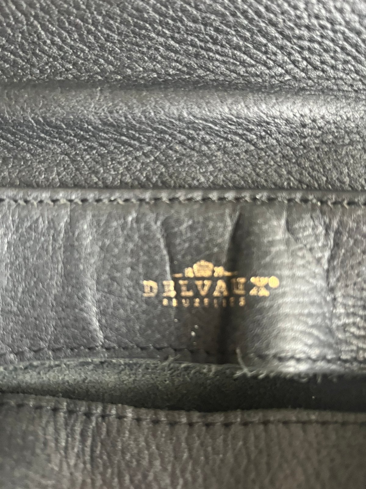 Vintage tas gemerkt Delvaux Bruxelles,, Ophalen, Gebruikt, Zwart, Schoudertasje