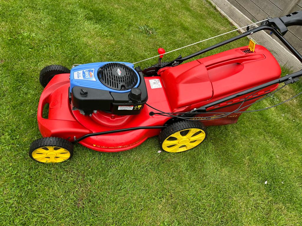 grasmaaier wolf garten blue power, Tuin en Terras, Grasmaaiers, Ophalen, Zo goed als nieuw