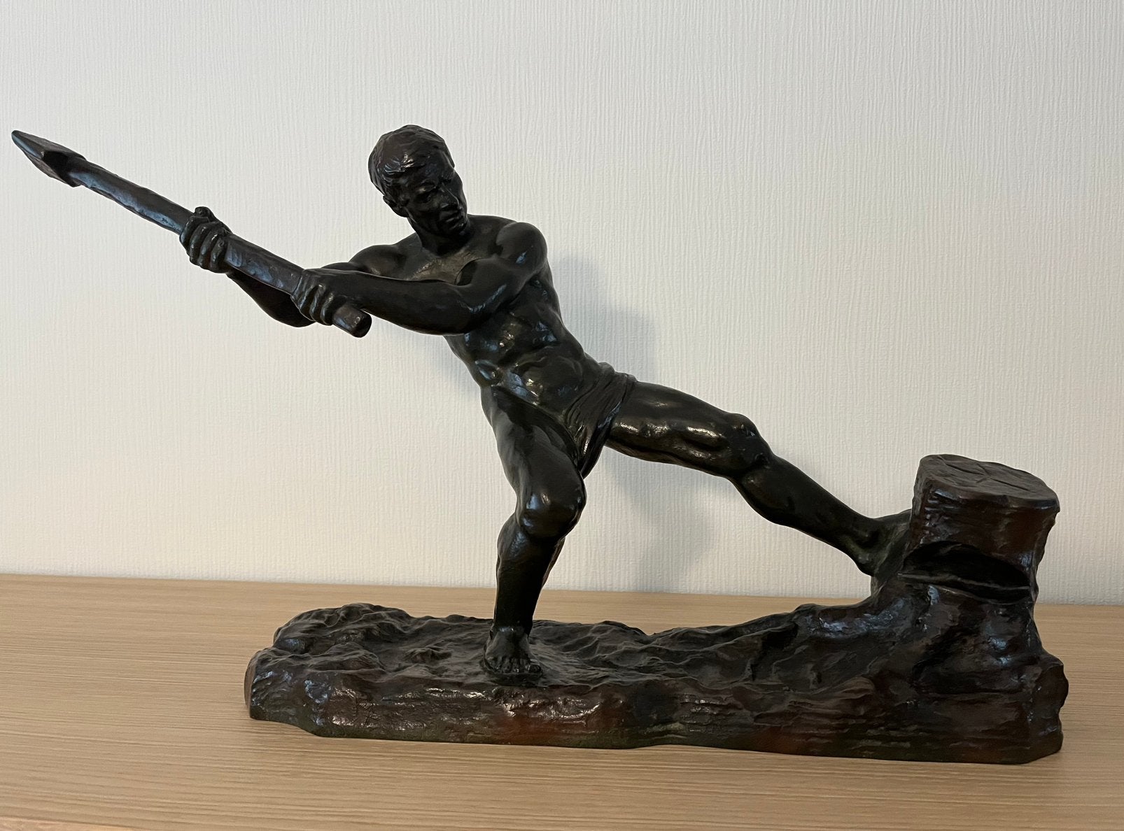 Bronzen beeld ‘Le bûcheron’, Enlèvement, Brons, Statue