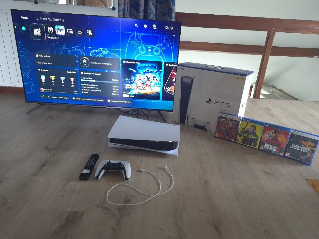 Pack PS5 Standard + TV QLED TCL 50" + 4 Jeux, Enlèvement, Comme neuf, Playstation 5