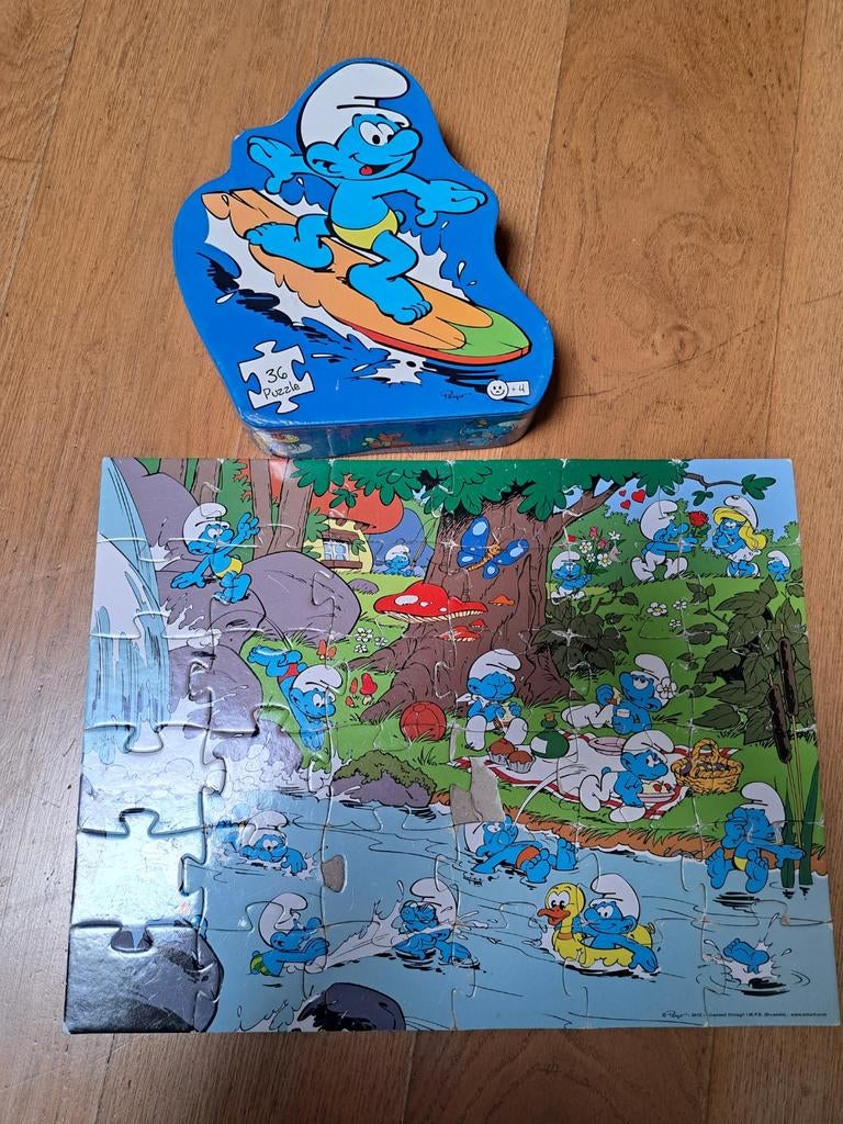 Smurfen puzzel, Ophalen, 10 tot 50 stukjes, Gebruikt, 4 tot 6 jaar