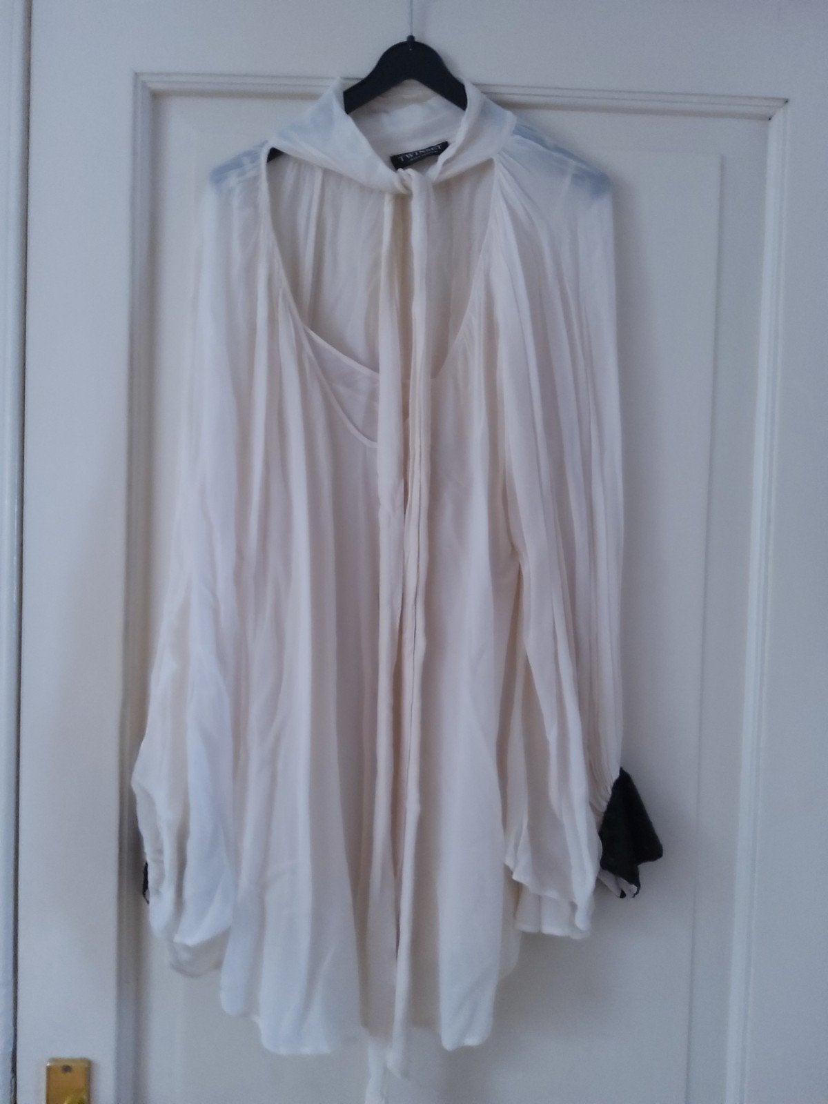 beige crepe 2 stuks twinset simona barbieri, Kleding | Dames, Simona barbieri, Ophalen of Verzenden, Zo goed als nieuw, Beige