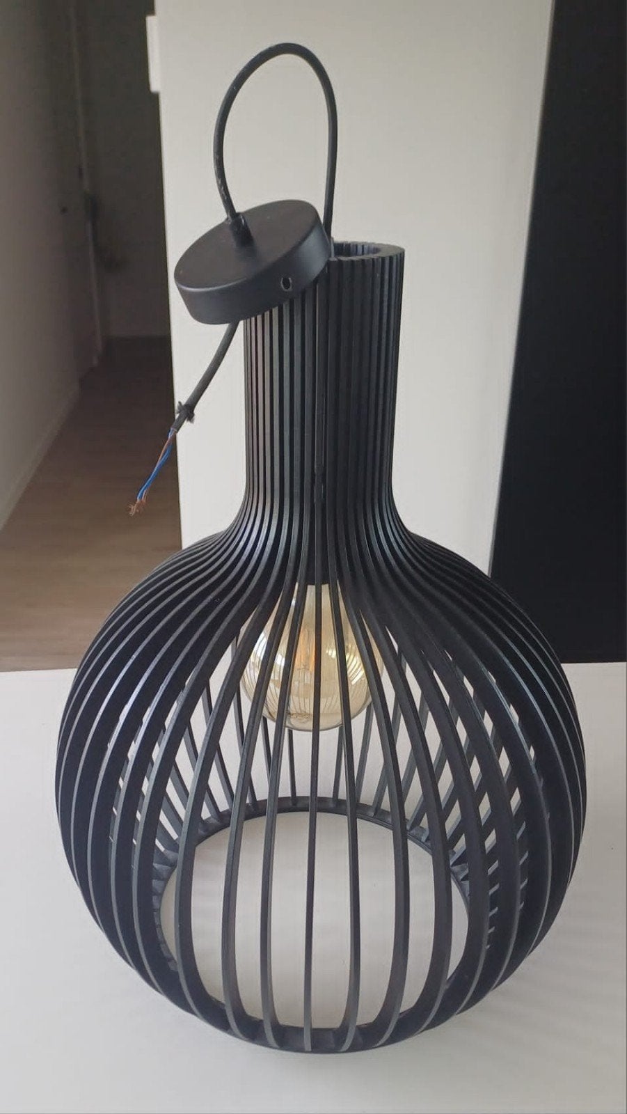 stijlvolle zwarte lamp, Huis en Inrichting, Lampen | Hanglampen, Ophalen