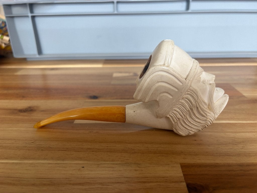Pipe ancienne sculptée homme barbu style oriental, Enlèvement ou Envoi, Utilisé, Autres types