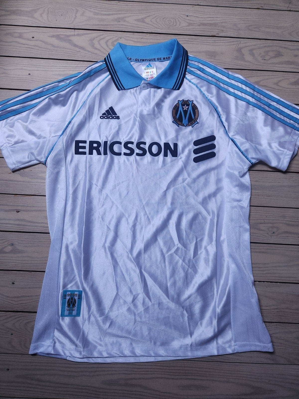 Jersey in retrostijl van Marseille, Maat L, Ophalen of Verzenden, Shirt