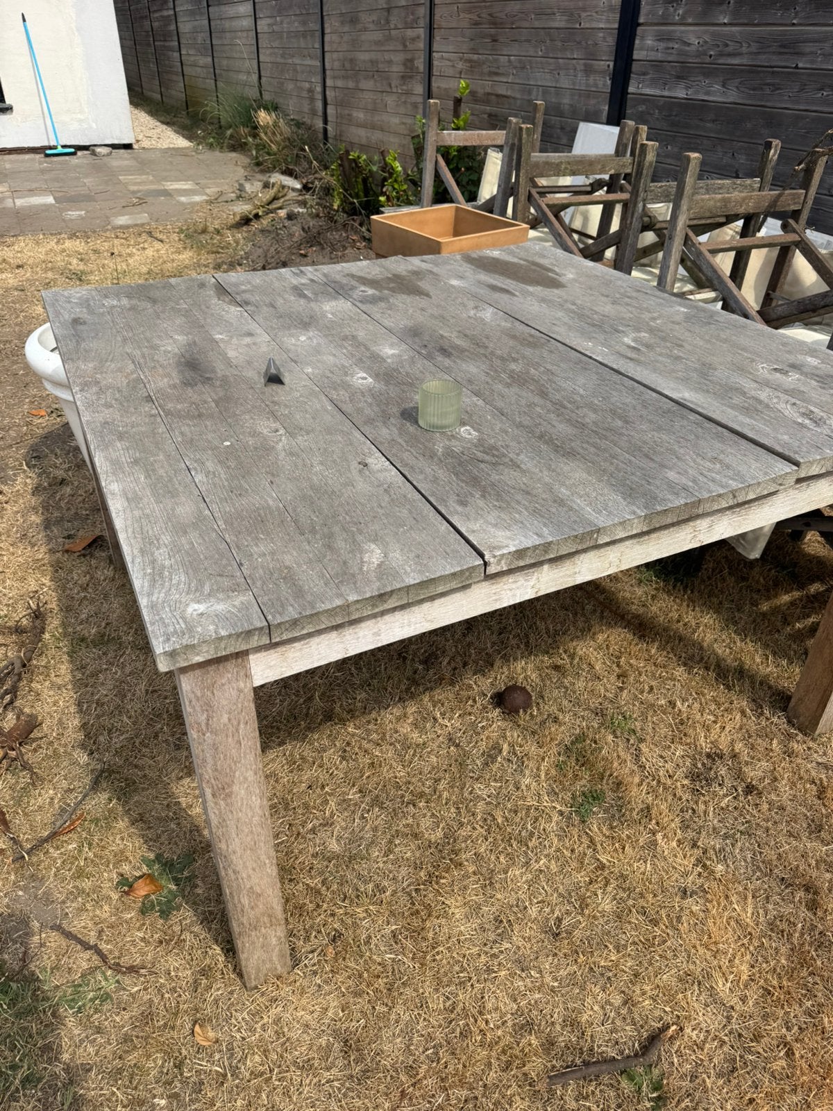 Tafel eik met canvas stoelen, Enlèvement, Utilisé