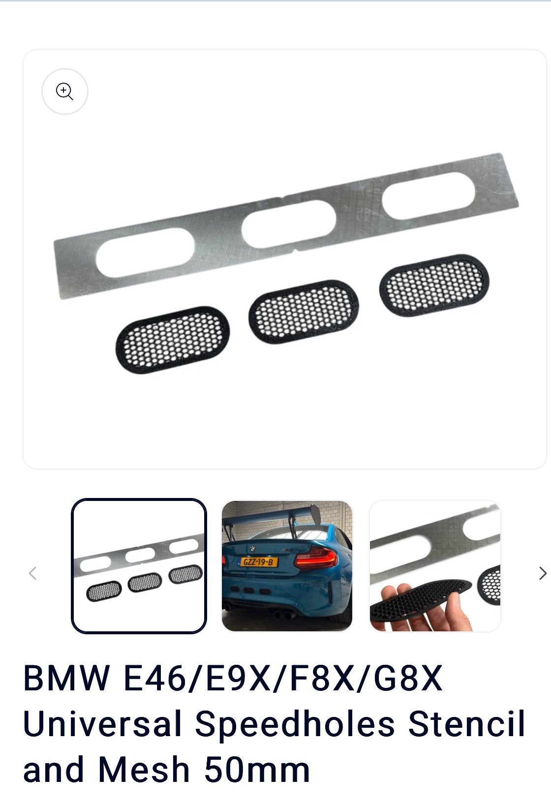 À vendre : Pochoir et maille BMW Universal Speedholes 50 mm, Autos : Divers, Tuning & Styling, Enlèvement