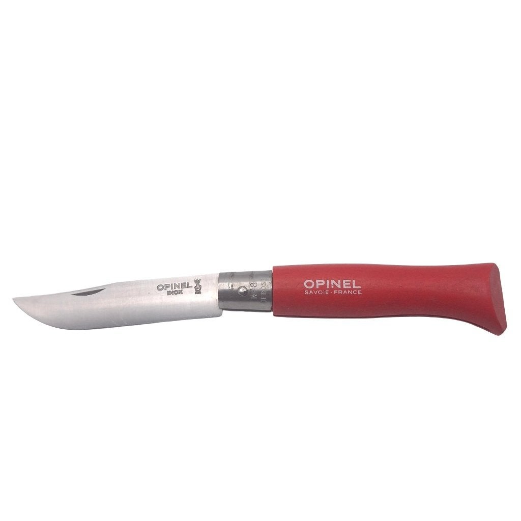 Opinel n 08 Inox Rouge (Vintage/Dépôt) — Classe B, Enlèvement ou Envoi, Comme neuf