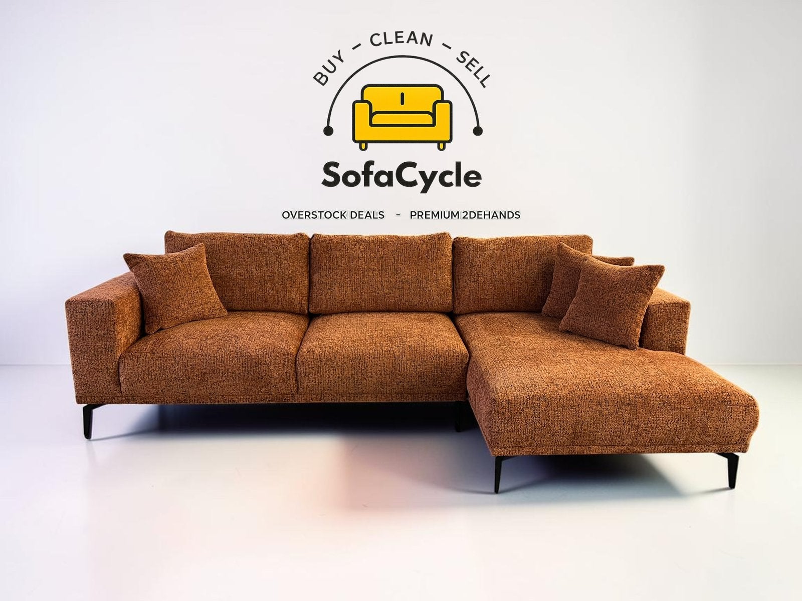 Siège d'angle rouillé et bouclé, coin R — surstock, Enlèvement ou Envoi, Comme neuf, SofaCycle, Info@sofacycle.be
