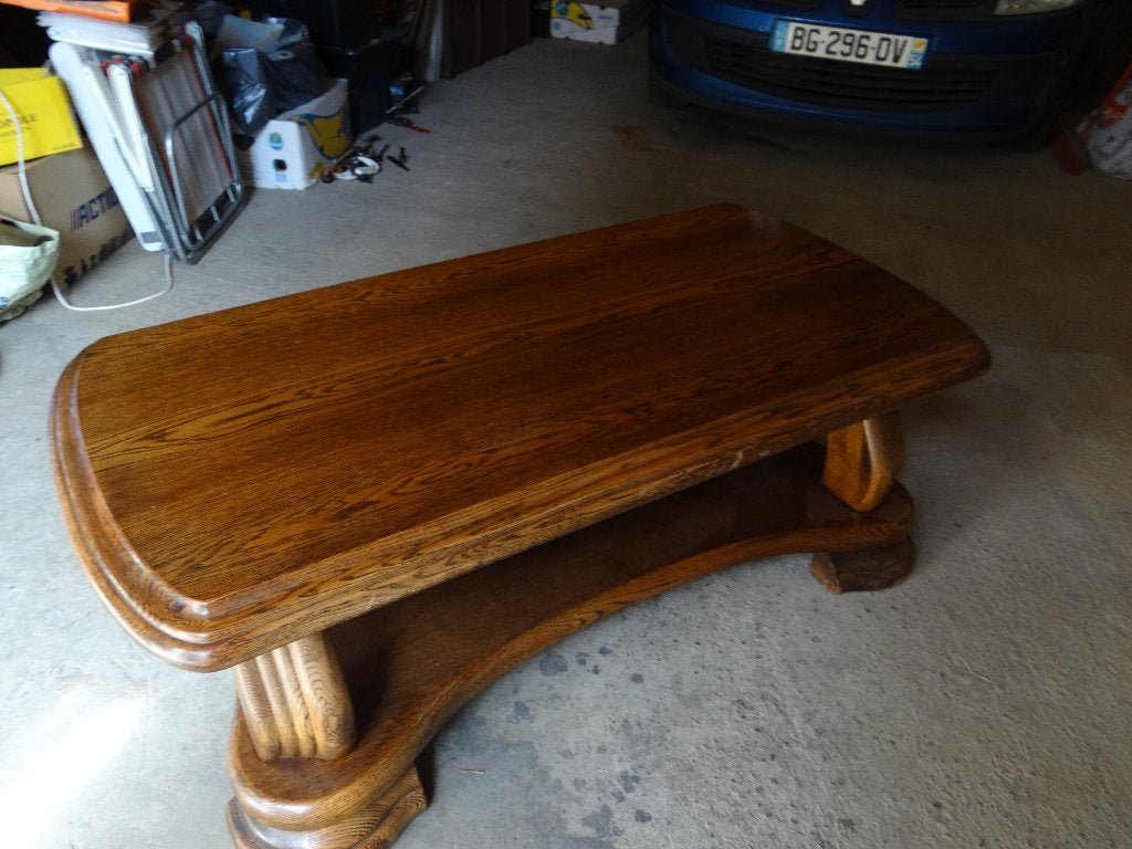 table basse en bois massif, Enlèvement, Comme neuf, Chêne