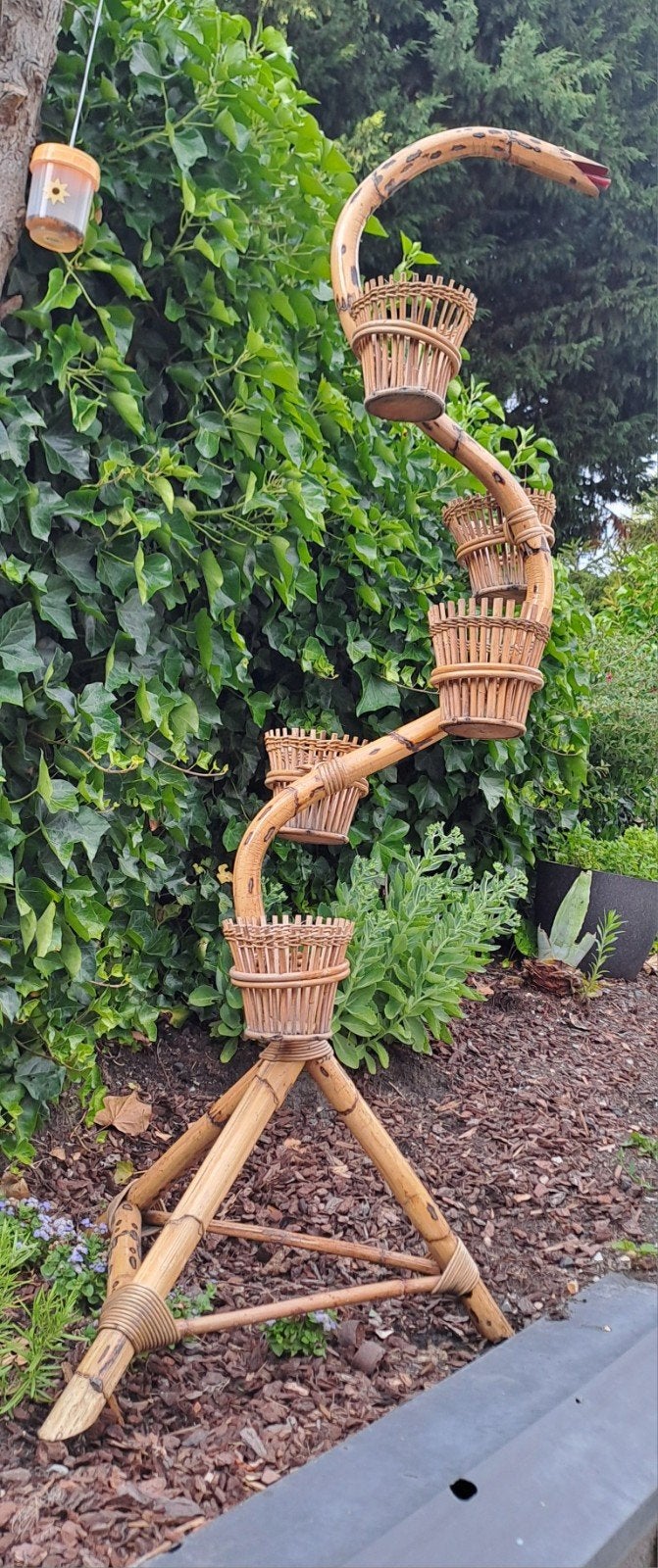 Porte plantes vintage en bambou, Enlèvement