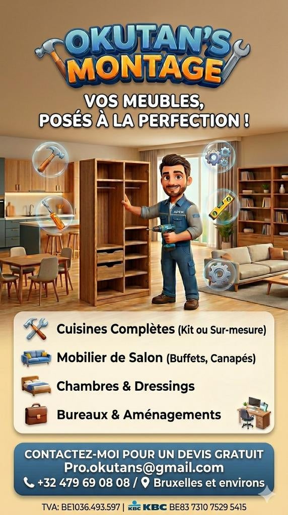 Vos meubles, posés à la perfection, Enlèvement