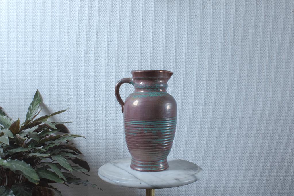 Cherry Red & Teal Guerin Decanter, Schenkkan Rood Blauw, Antiek en Kunst, Ophalen of Verzenden