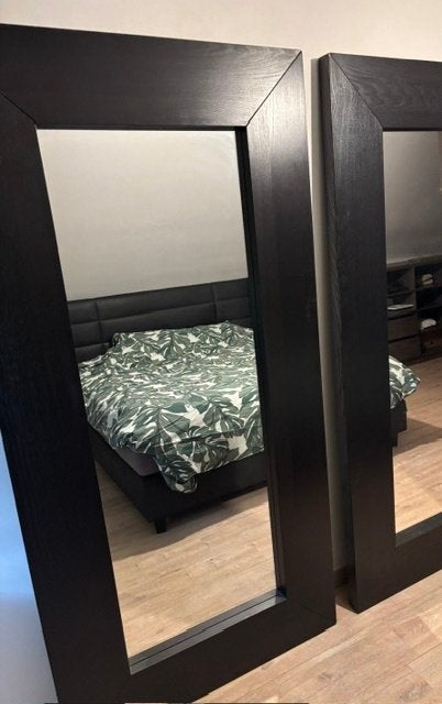 Stijlvolle donkerbruine spiegels - 95 x 195 cm, Huis en Inrichting, Ophalen, Zo goed als nieuw, 75 tot 100 cm, 150 tot 200 cm