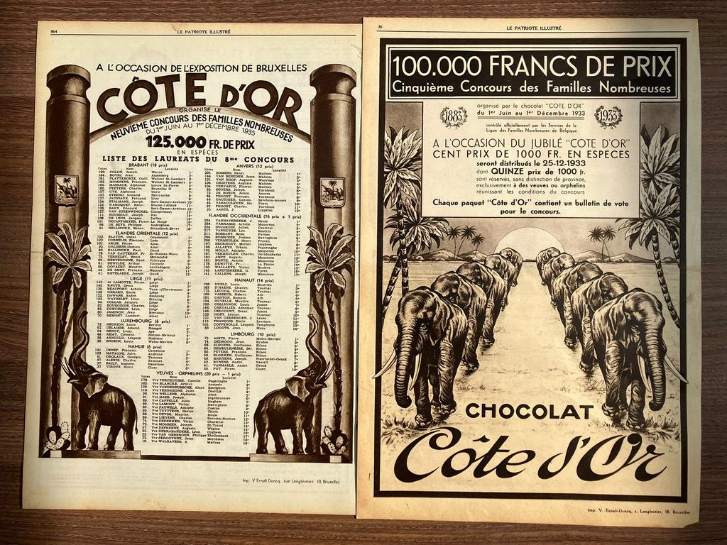 Publicité en Côte d'Or 1933 et 1935, Enlèvement ou Envoi