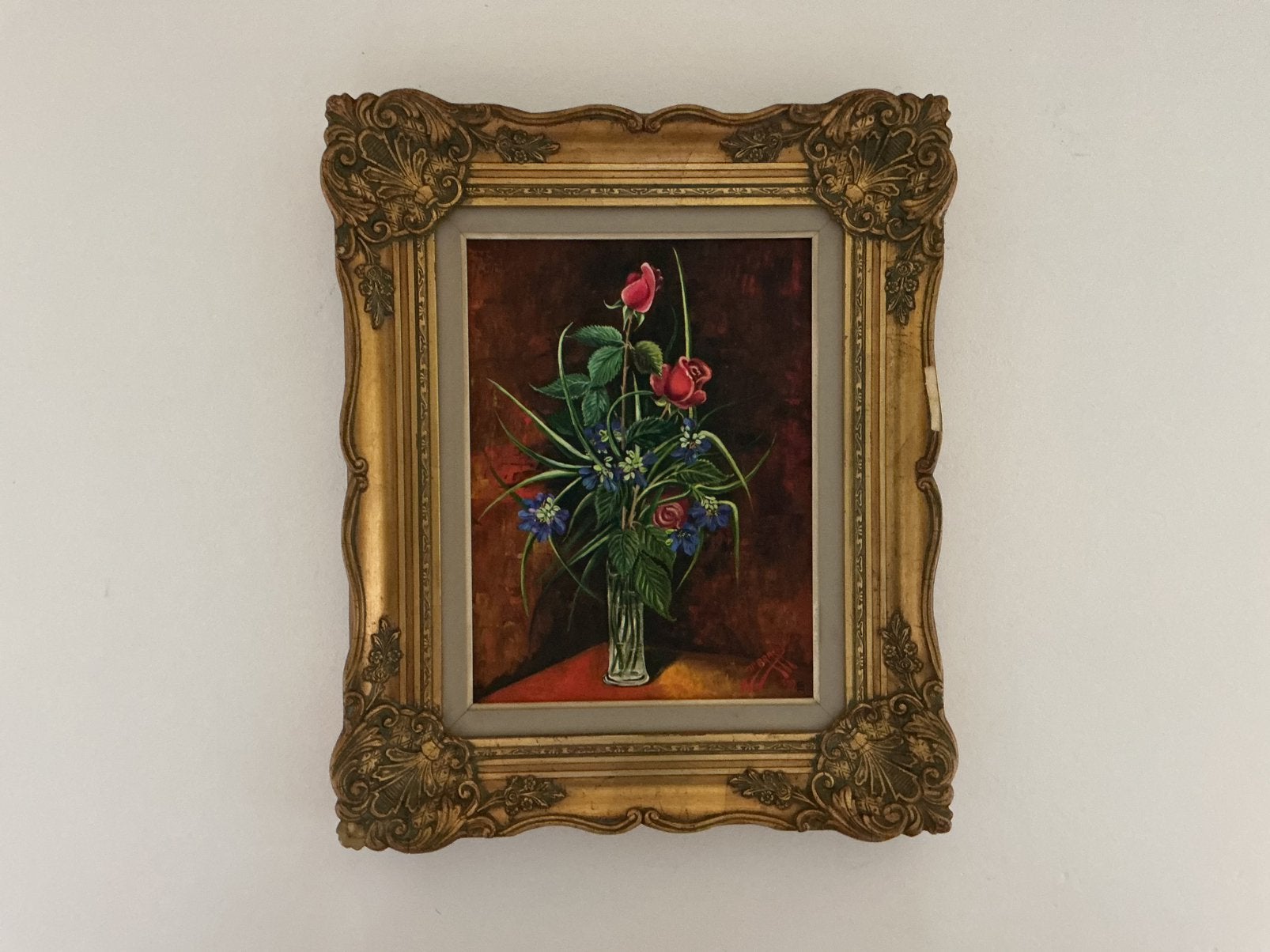 Numéro 43. Peinture à l'huile. 300x400. Cadre 480x580., Antiquités & Art, Enlèvement ou Envoi