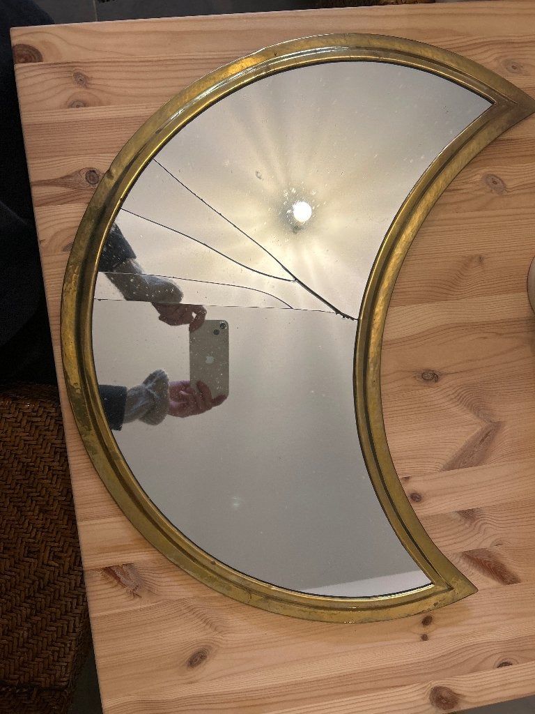 Cadre de miroir en forme de lune, Maison & Meubles, Moins de 100 cm, Enlèvement, Utilisé, 50 à 75 cm