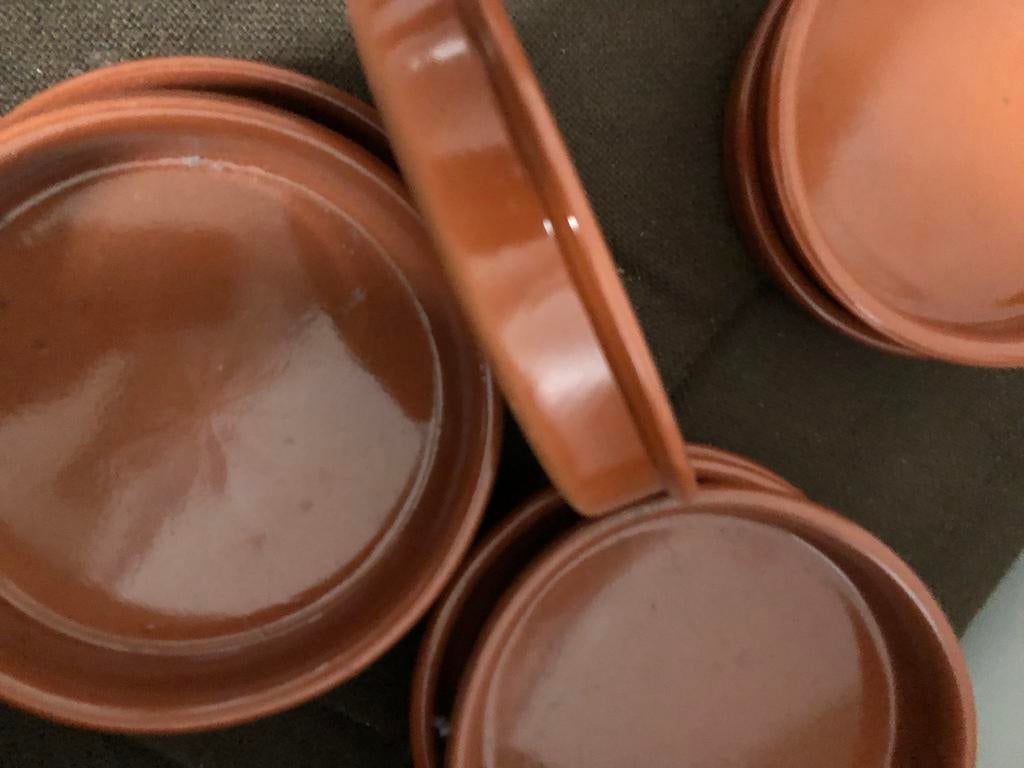 Terracotta schaaltjes (bruin), Ophalen