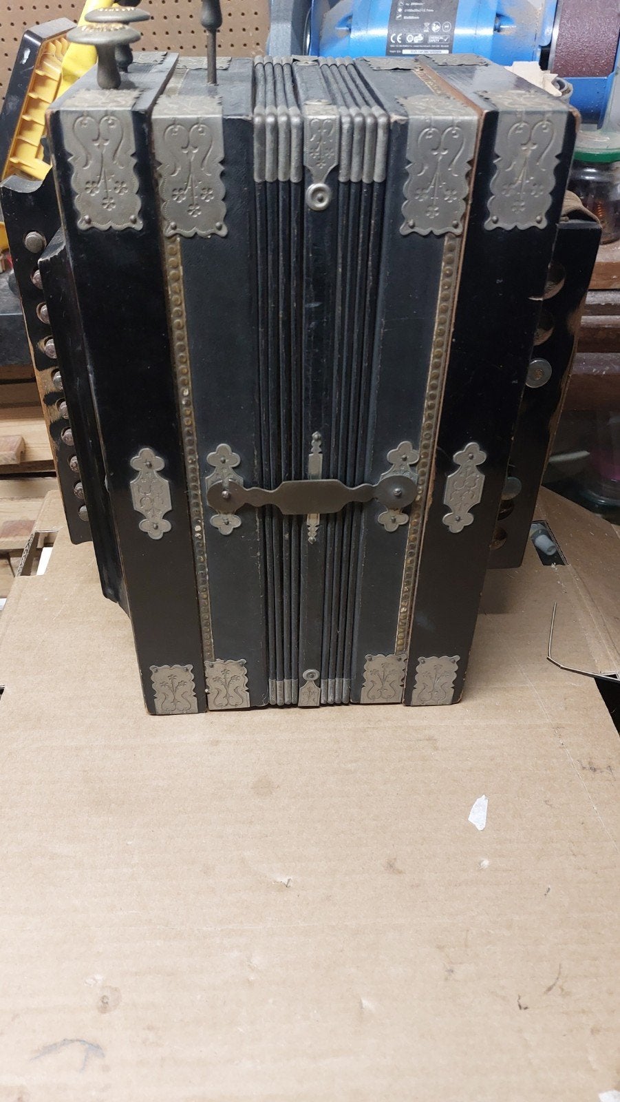 Zeer mooie antieke accordeon. Een zeer fraai decoratie item., Ophalen of Verzenden