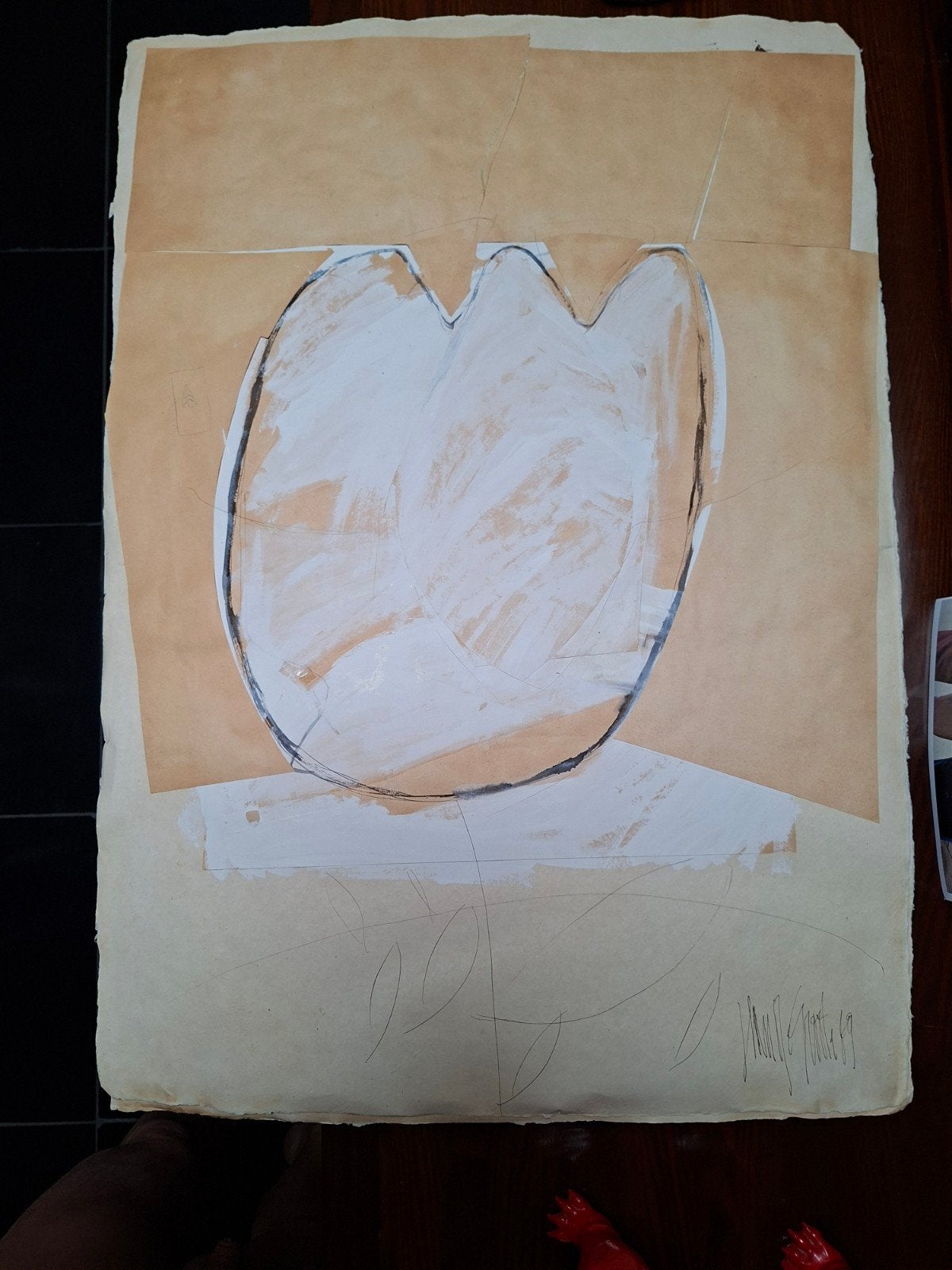 DE GROOT Jan "Bloem" gemengde techniek en collage, Ophalen of Verzenden