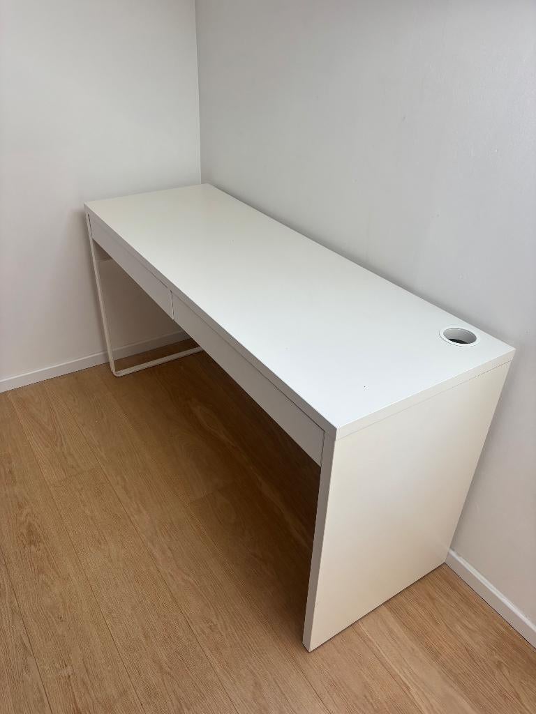 Beau bureau Ikea Micke blanc, Enlèvement, Utilisé