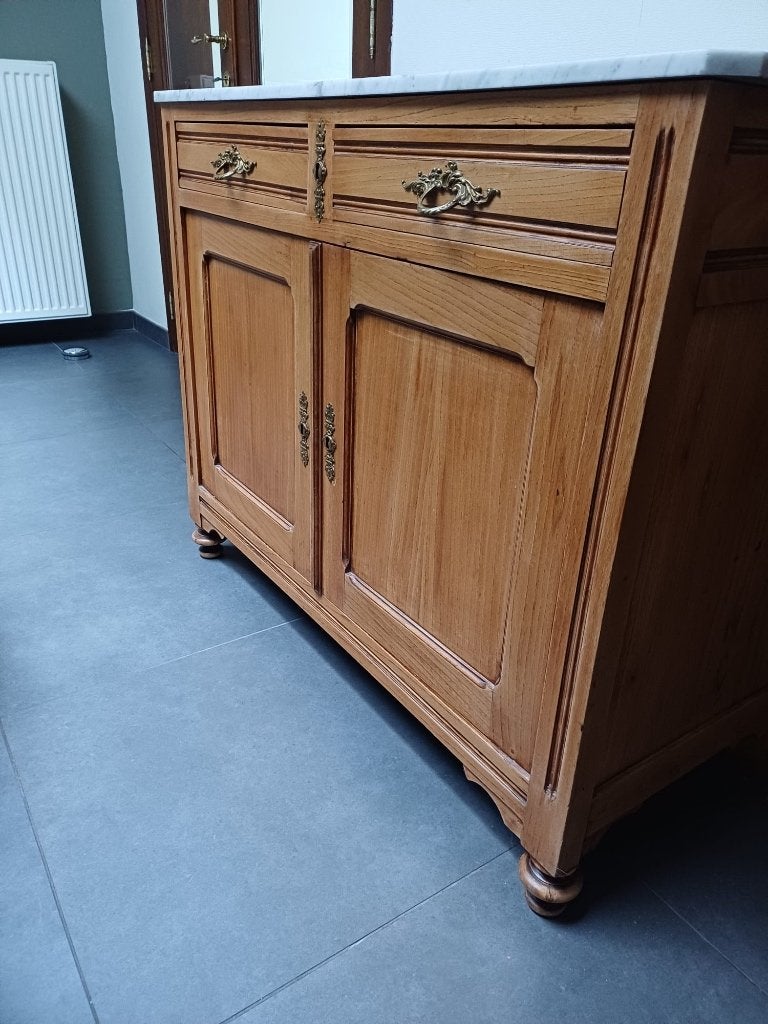commodekast met marmerplaat, Huis en Inrichting, Ophalen, Gebruikt, 100 tot 150 cm, 1 of 2 laden