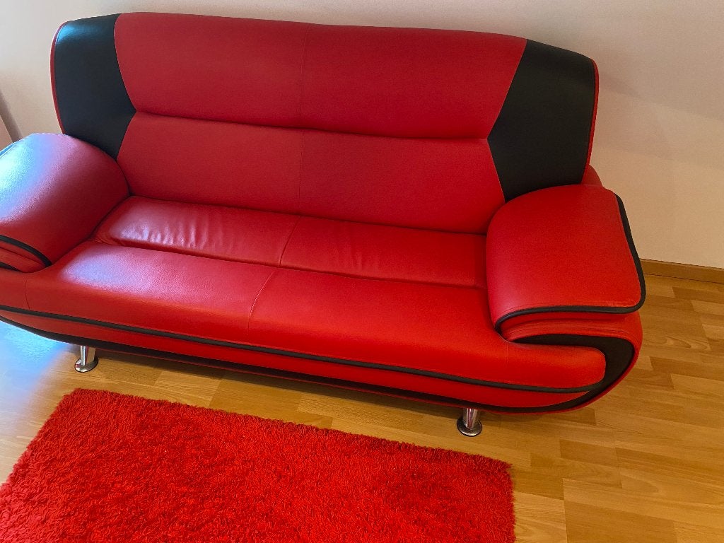 Lederen zetel op voetjes, 75 à 100 cm, 125 cm ou plus, Vintage - Retro, Comme neuf