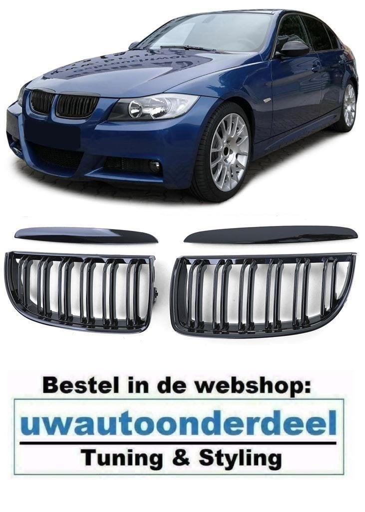 Grill Hoogglans Zwart Dubbele M Spijl Voor Bmw 3 serie E90 E, Verzenden