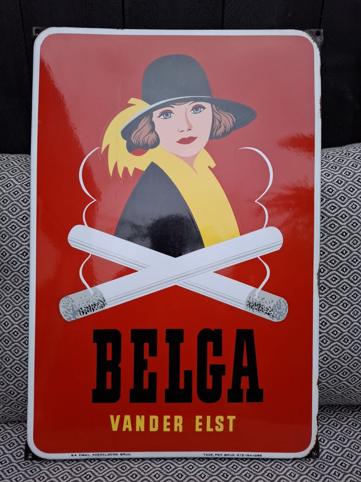 Belga - Van Der Elst, Verzamelen, Merken en Reclamevoorwerpen, Ophalen of Verzenden, Gebruikt, Reclamebord