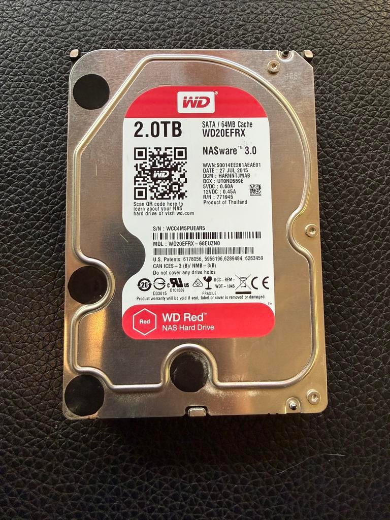 WD RED 2TB, Computers en Software, Ophalen, Zo goed als nieuw