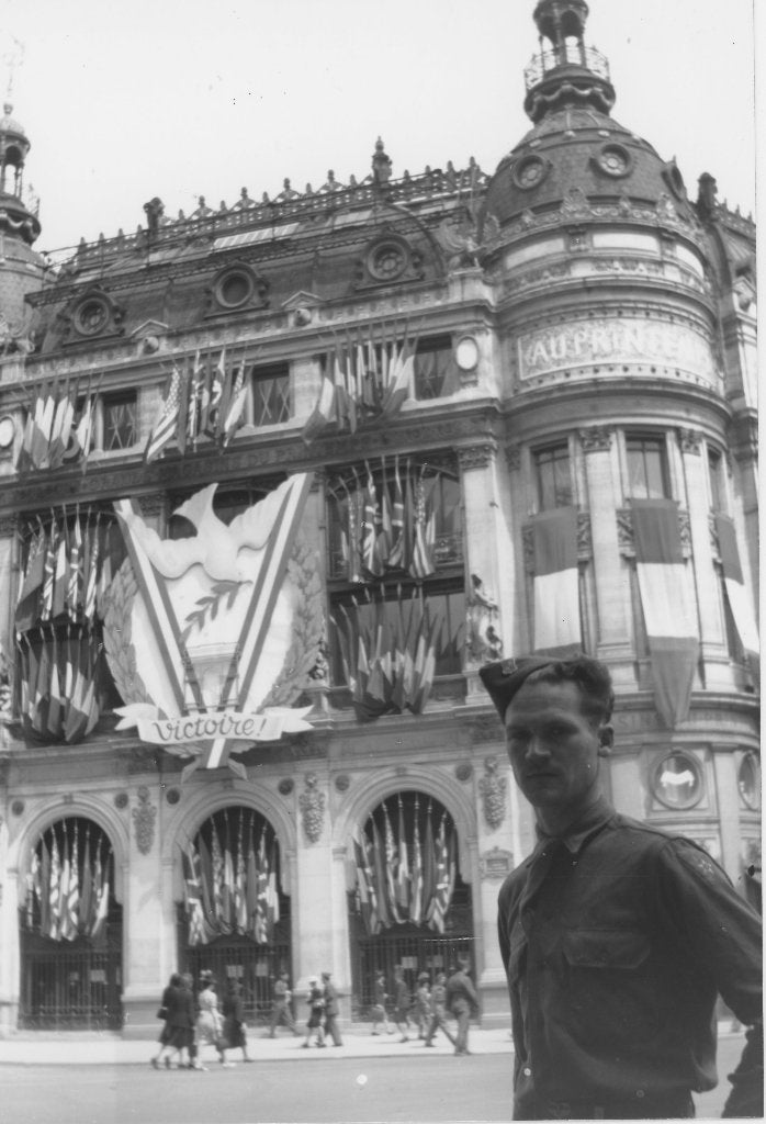 5 repro-foto's - Amerikaanse GI in Europa - WO2, Verzenden, Landmacht, Foto of Poster