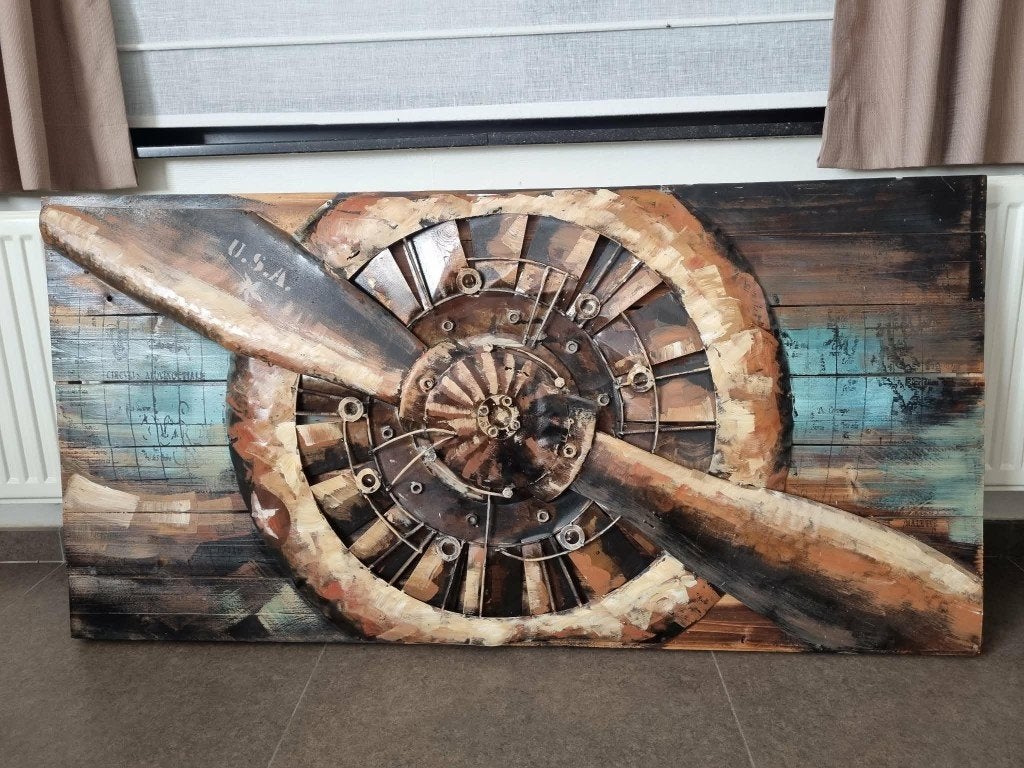 Industrieel metalen schilderij 3D, Enlèvement, Peinture