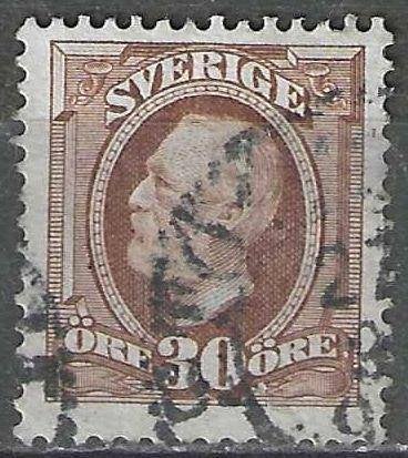Suède 1891/1913 - Yvert 47 - Roi Oscar II - 30 heures (ST), Envoi, Suède, Affranchi