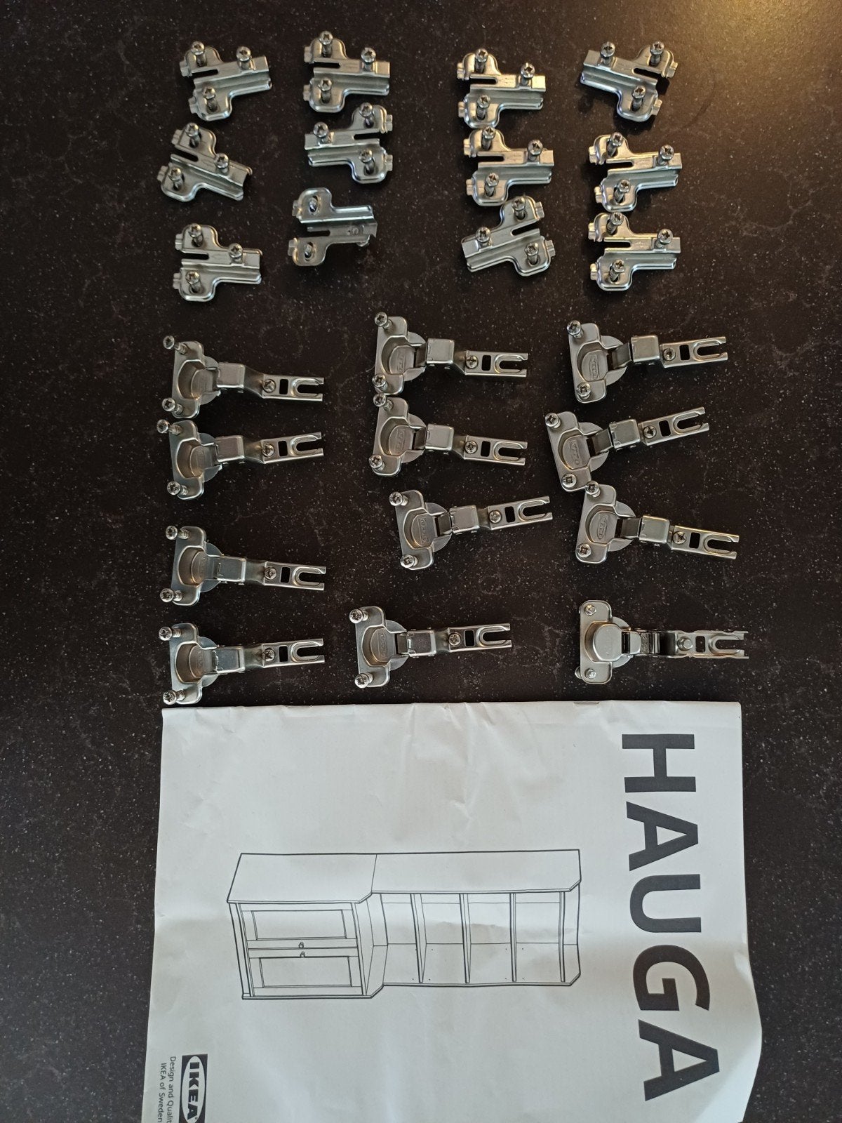16 stuks kastdeur scharnieren, 8 deurtjes van hauga ikea., Huis en Inrichting, Ophalen
