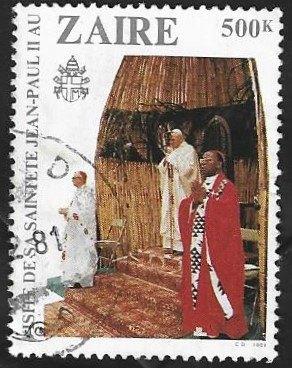 1 Postzegel 1981 Bezoek van Paus Johannes Paul II in Zaire, Ophalen of Verzenden, Overige landen, Gestempeld