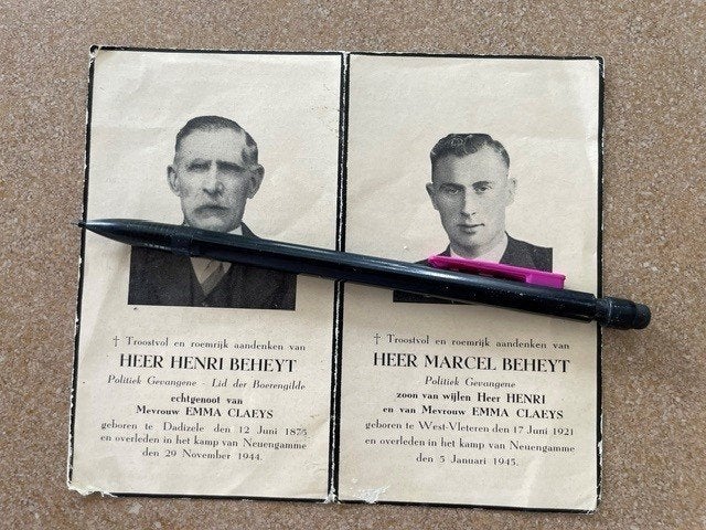 40-45 Politiek Gevangenen BEHEYT + Kamp Neuengamme 1944-45, Verzamelen, Ophalen of Verzenden, Bidprentje