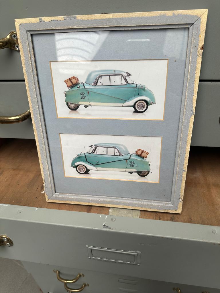 Kadertjes met afbeeldingen van oldtimers, Ophalen