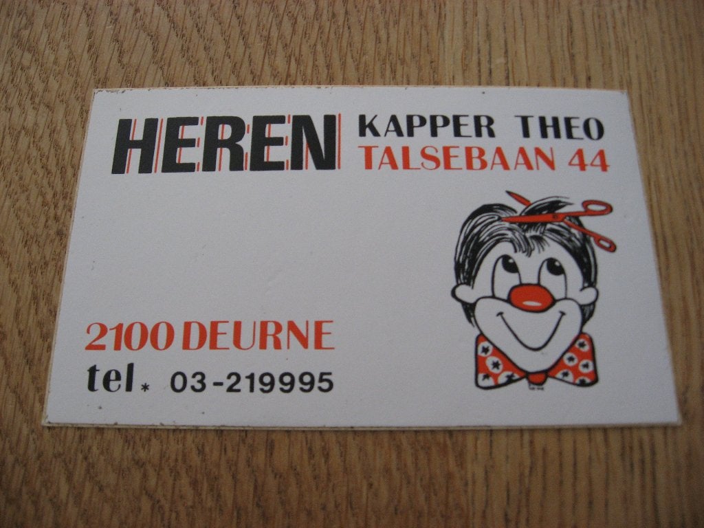 Deurne Heren Kapper Theo Sticker, Ophalen of Verzenden, Nieuw, Overige typen