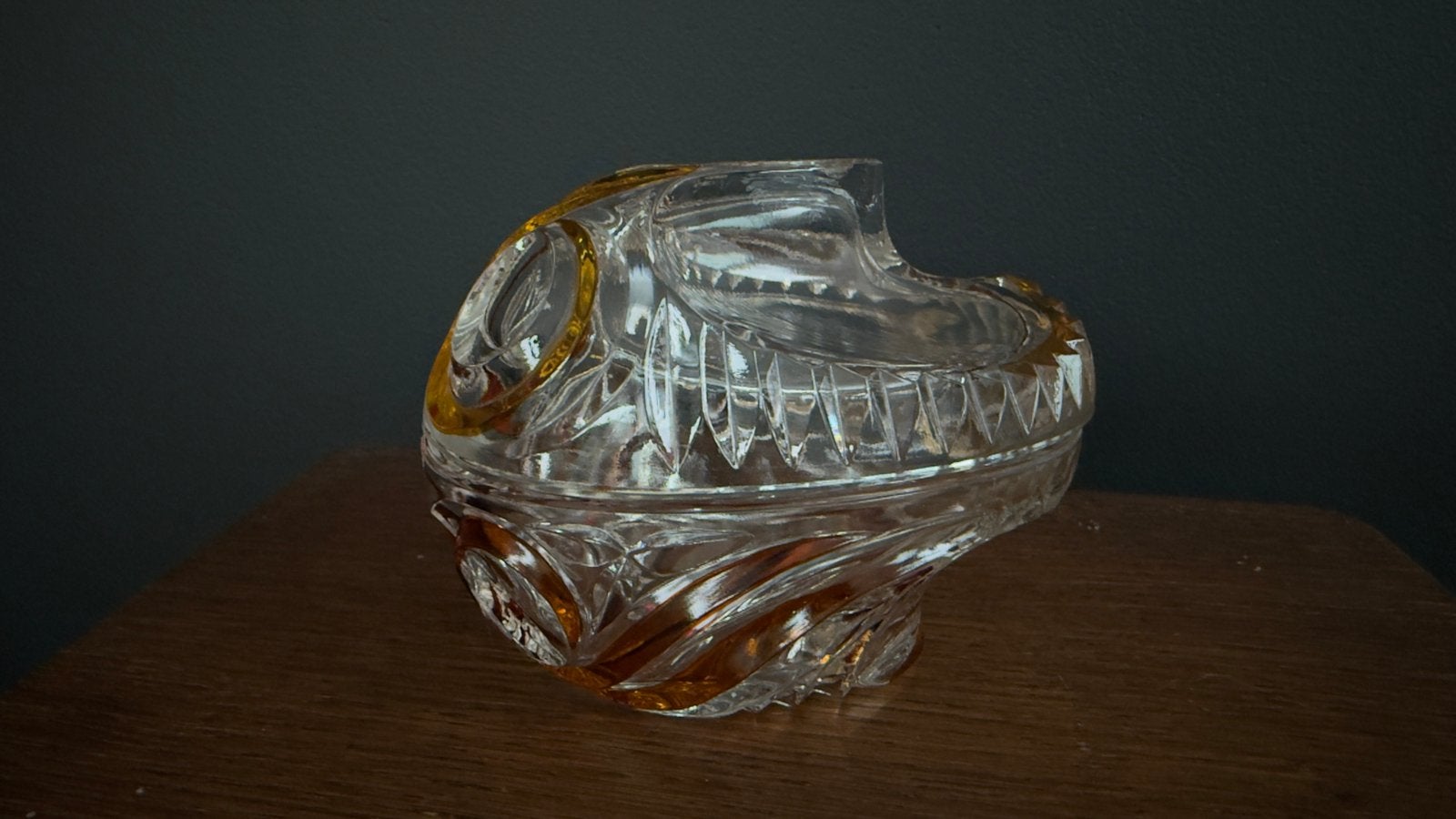 Belle bonbonnière vintage en verre/cristal, Enlèvement ou Envoi