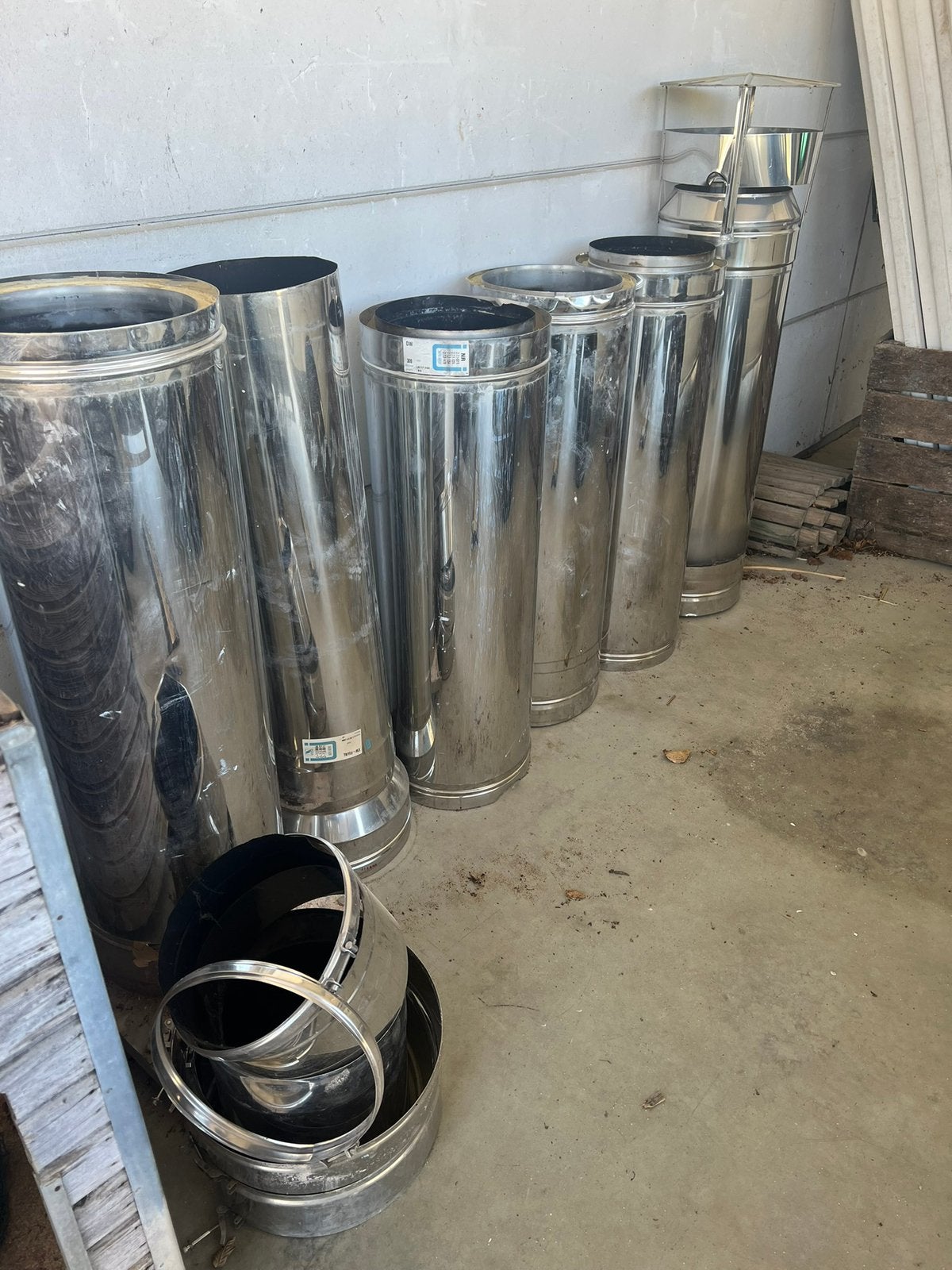 Inox schoorsteenbuizen (schouwbuizen), Ophalen, Inox, Gebruikt, Minder dan 2 meter